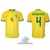 Officiële Voetbalshirt Brazilië Marquinhos 4 Thuis WK 2022 - Heren